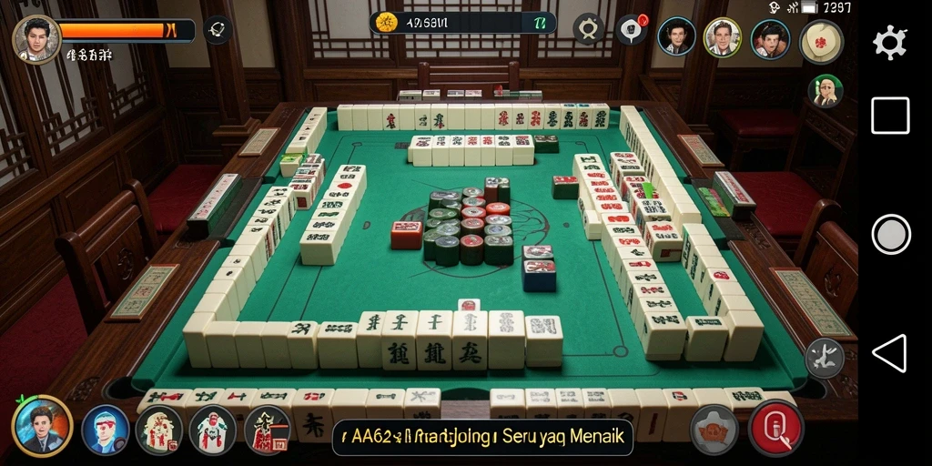 Screenshot utama AA62 menampilkan momen seru dalam permainan Mahjong.