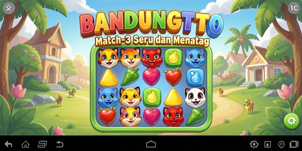 Gameplay seru BANDUNGTOTO di level Match-3 yang menantang.