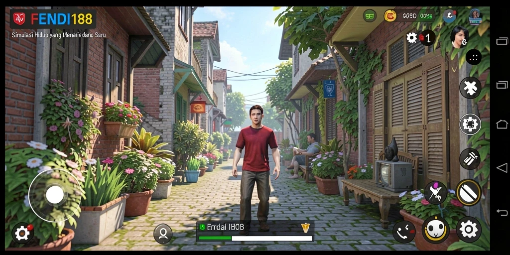 Screenshot gameplay FENDI188 yang menunjukkan interaksi karakter.