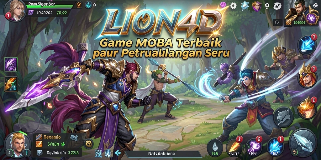 Tampak aksi seru dalam gameplay LION4D di arena pertempuran.