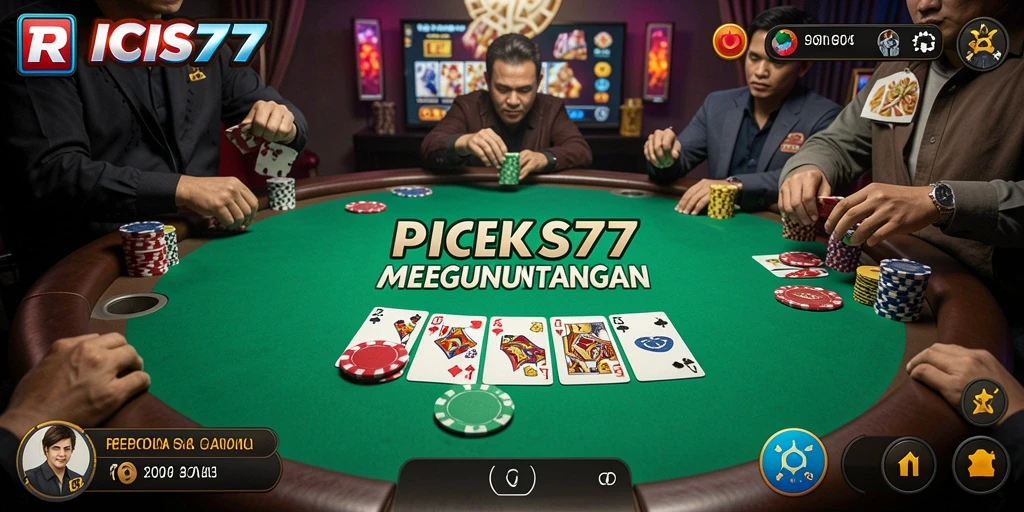 Tampilan gameplay seru RICIS77 dalam permainan Poker.