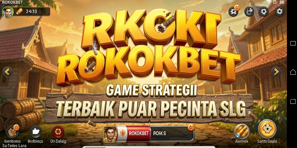 Tangkapan layar gameplay ROKOKBET menampilkan pertempuran epik antara klan.